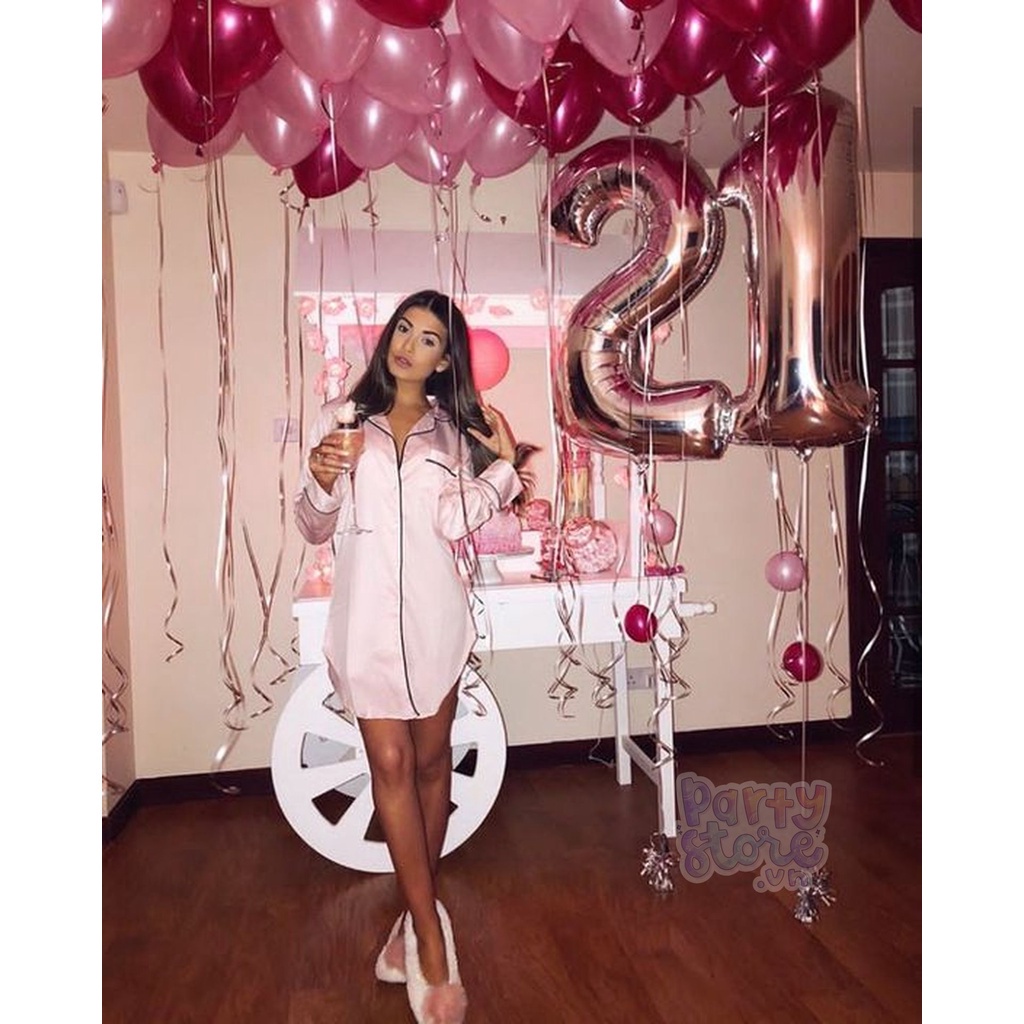 Bóng số tuổi màu rose gold cỡ to size 70 cm, 32 inch trang trí sinh nhật, happy birthday