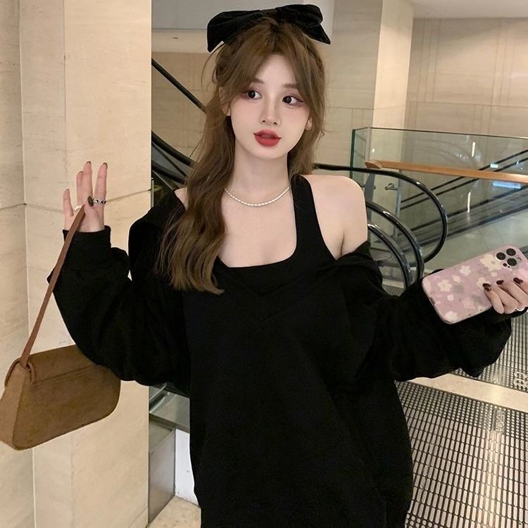 MỚI Set áo khoác hoodie + áo hoodie + quần dài dáng rộng thời trang thu đông cho nữ
