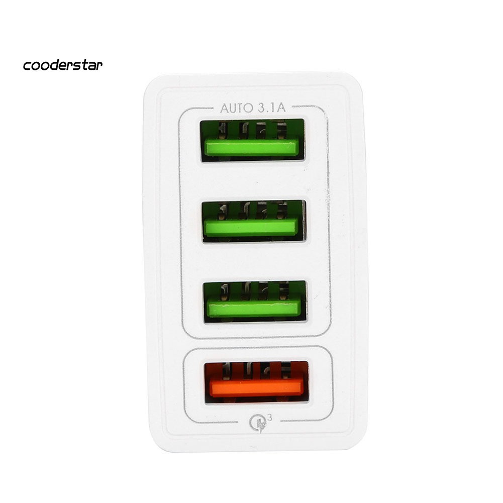 Củ Sạc Nhanh Qc 3.0 4 Cổng Usb Cho Samsung Huawei