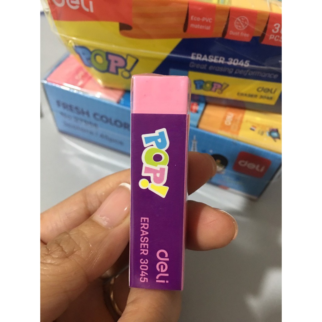 Gôm tẩy Deli 3045, Tẩy sắc màu Deli pop chính hãng - Đức Huy Store