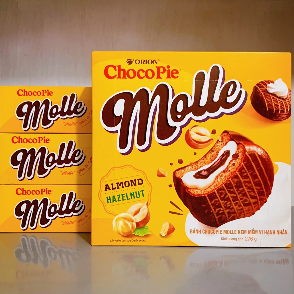 Bánh Chocopie Molle Kem Mềm Vị Hạnh Nhân Orion Hộp 276g