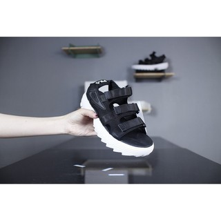 Fila Disruptor II 2 Sandals Sandal Dép Dép băng ma thuật Velcro Women Black