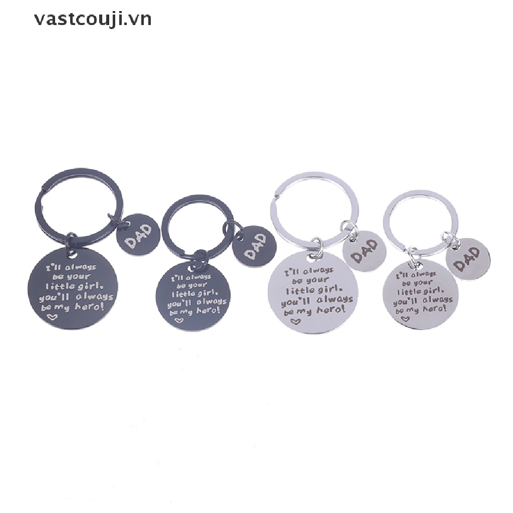 Móc Khóa Kim Loại Khắc Chữ VASTJI Dad