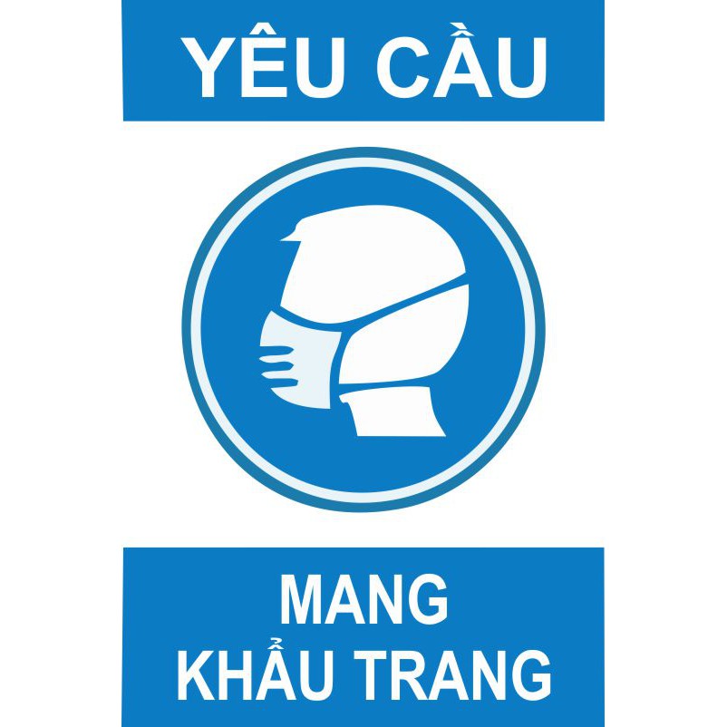 Hình dán decal cảnh báo ĐEO KHẨU TRANG