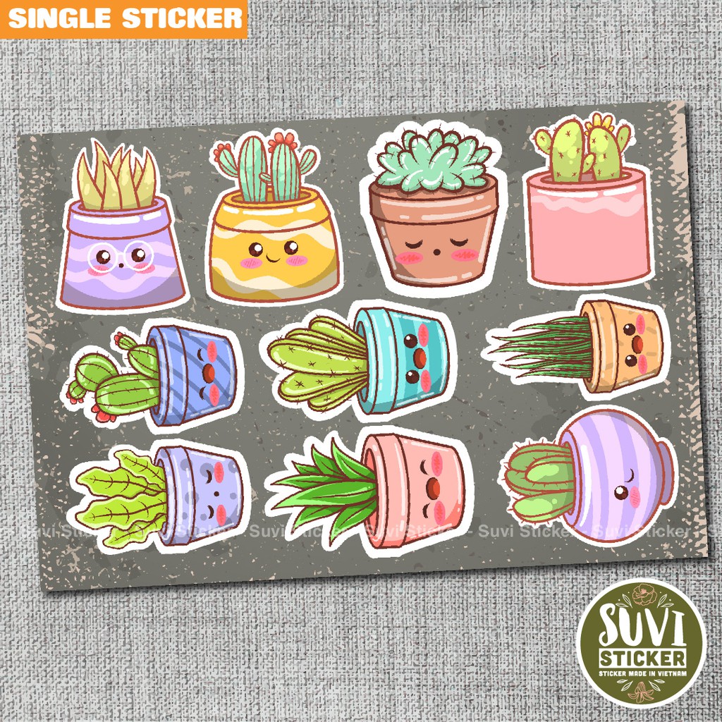 Single Sticker - Hình dán Xương Rồng chống nước sticker dán laptop, điện thoại, đàn guitar, mũ bảo hiểm, vali. SG17