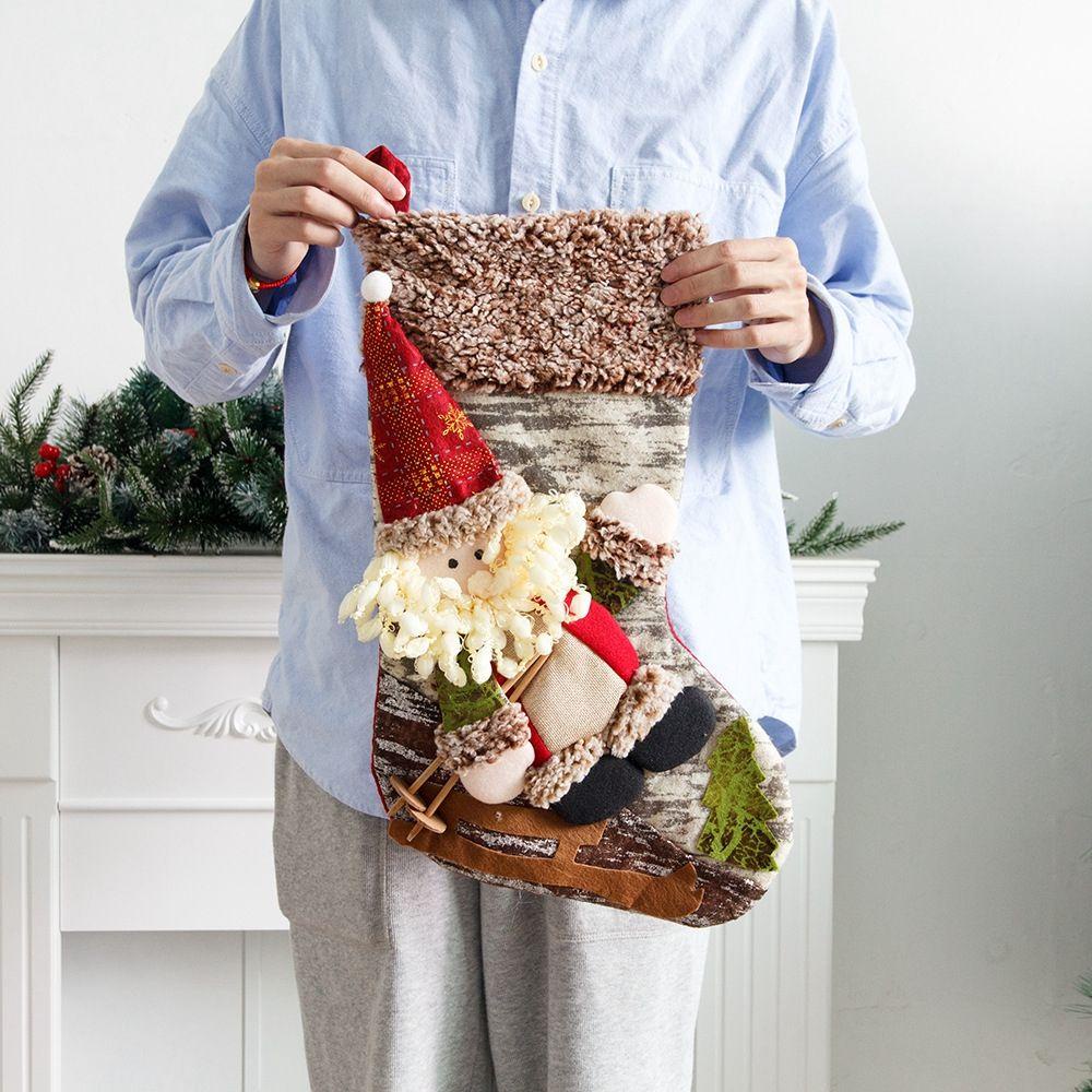 Vớ Giáng Sinh Năm Mới / Người Tuyết Nhồi Bông Trang Trí Lò Sưởi