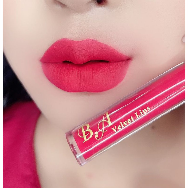 [ Đỏ hồng _ B.A ] Son hữu cơ không chì B.A lipstick cao cấp tặng kèm ủ môi thảo mộc