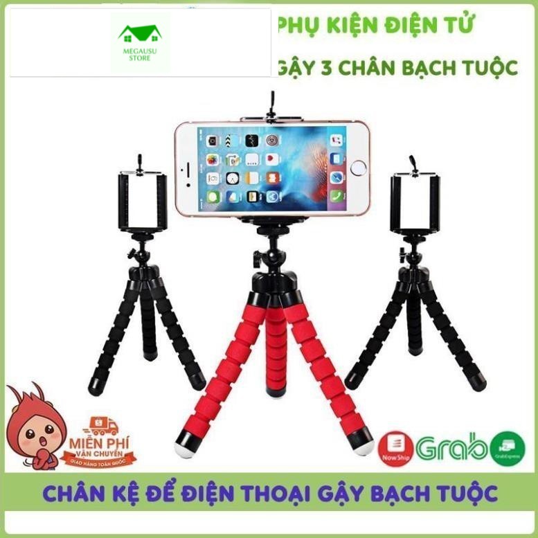 Tripod Bạch Tuộc 3 Chân Để Điện Thoại Để Bàn, Cầm Tay, Tặng Kèm Kẹp Điện Thoại Mesugau