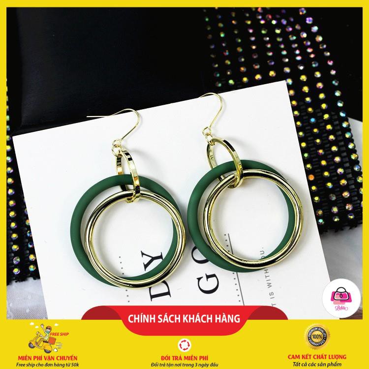 Bông tai hình tròn phong cách Hàn Quốc cá tính kiểu dáng hợp thời trang