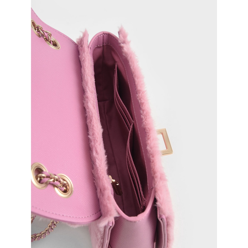 Túi ví CNK giả lông thỏ màu hồng nữ tính siêu dễ thương mấu hot của nhà CNK