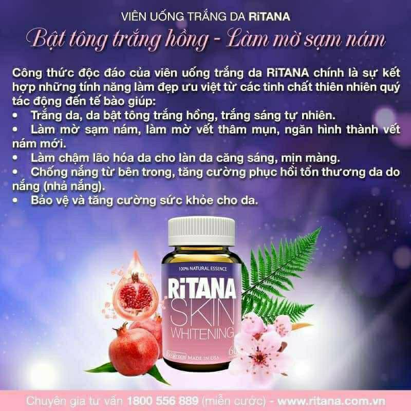 Viên uống trắng da Ritana 60 viên, viên uống chống nắng, giảm nám - Kaisa.vn | BigBuy360 - bigbuy360.vn