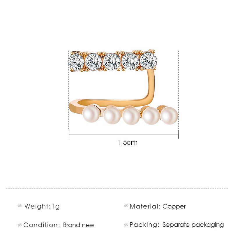 Khuyên kẹp vành tai đính ngọc trai giả không đau phong cách Hàn Quốc thời trang dành cho nữ