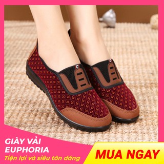 Giày Vải Nữ Euphoria Cao Cấp - Tôn Dáng Đôi Chân - Siêu Tiện Lợi