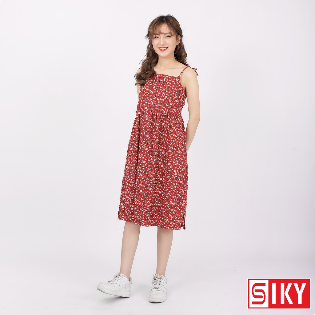 [Mặc Là Phê] Váy Hoa Cúc Hai Dây Dáng Dài Vintage - Sliky