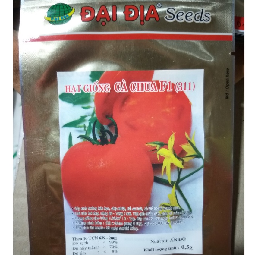Hạt Giống Cà Chua Ấn Độ Lai F1 (gói 0.5g)