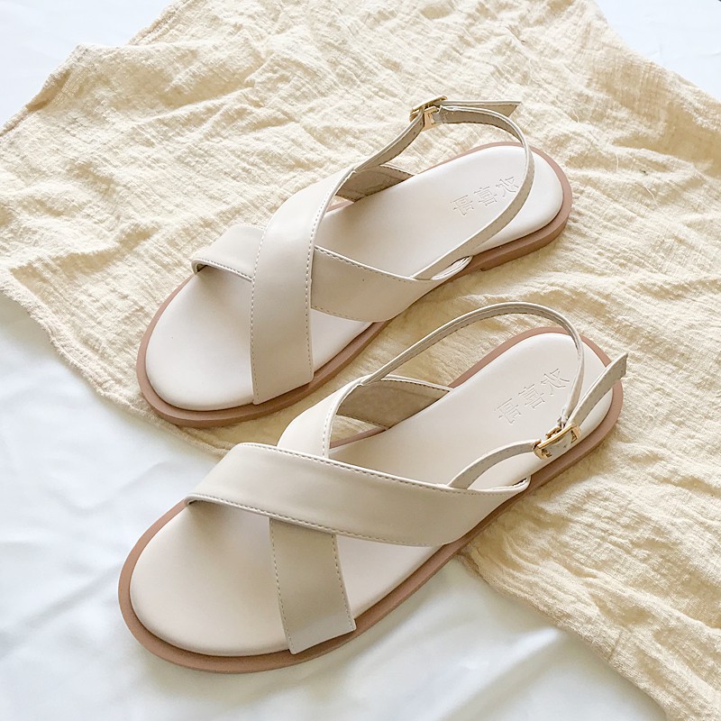 Sandal Nữ Màu Kem Hàng Đẹp Mã LCS15