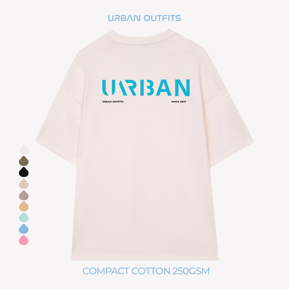 Áo Thun Tay Lỡ Form Rộng URBAN OUTFITS  ATO121 Local Brand In URBAN XANH  ver 2.0 Vải 100% Compact Cotton 250GSM Dầy