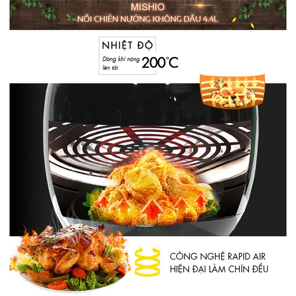 Nồi chiên không dầu Mishio MK41 (Dung tích 4,4L)