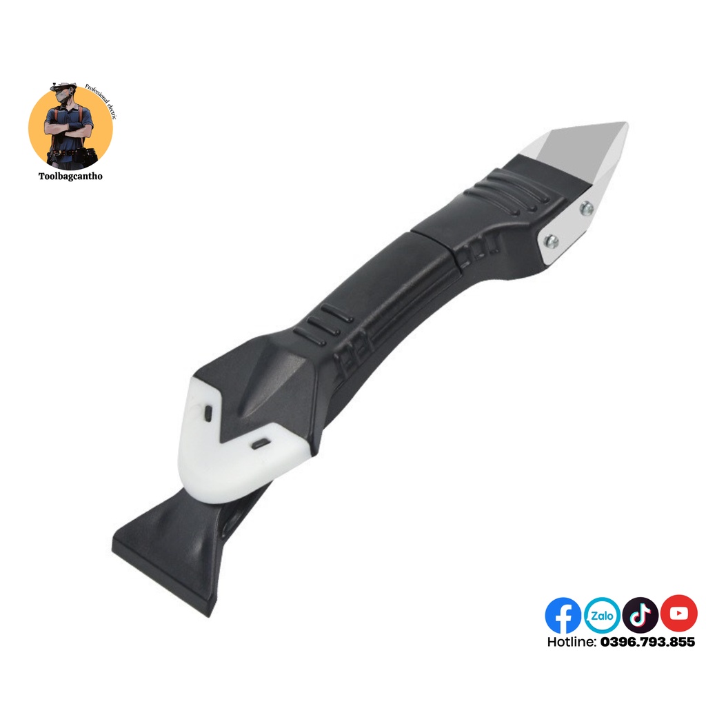 Dụng cụ cạo keo silicon đầu kim loại kèm loại tặng kèm 5 đầu