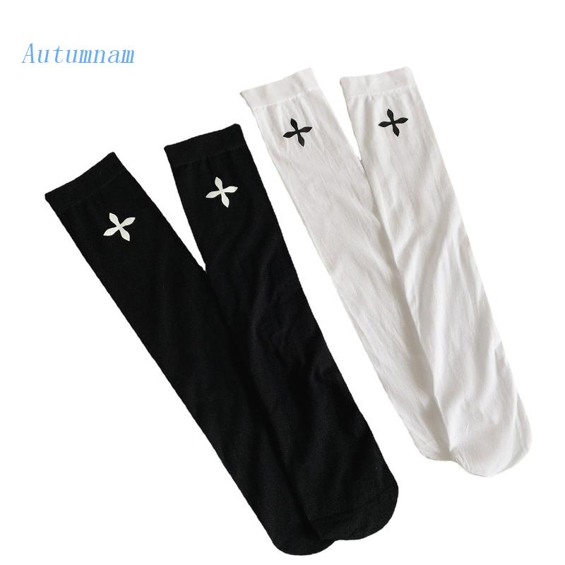 1 Đôi Tất Giữ Ấm Chân Thiết Kế Đan Chéo Chất Liệu Mỏng Thoáng Khí Phong Cách Nhật Bản