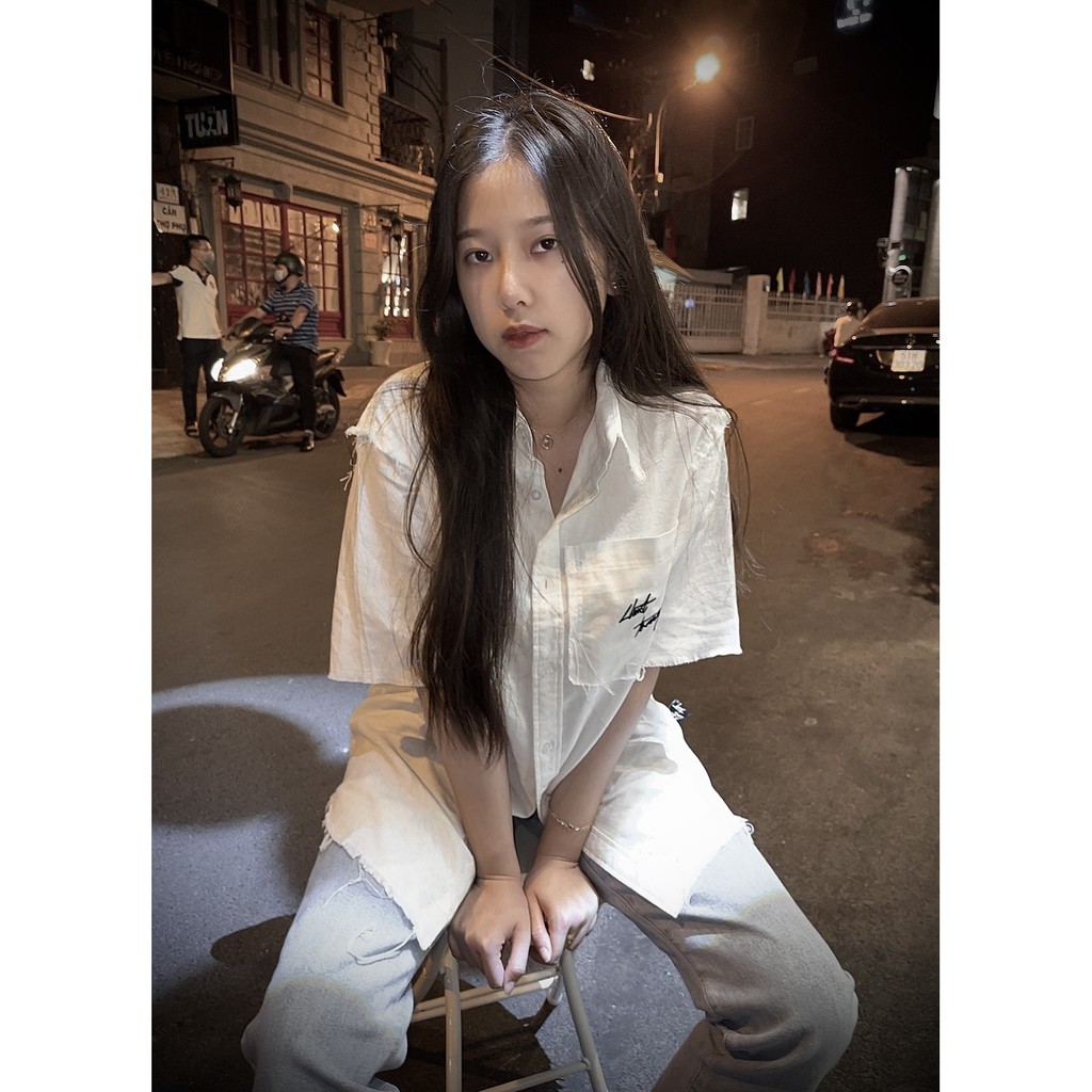 ÁO SƠ MI nam Linen rách CHUOT TRANG HOMELESS