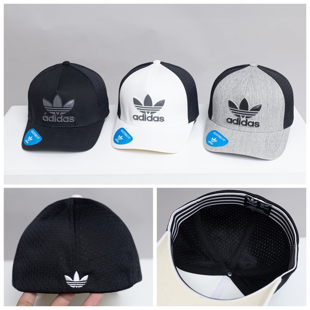 Mũ lưỡi trai Adi das logo 3D ép nhiệt, chất cotton phối lưới Hàn Quốc