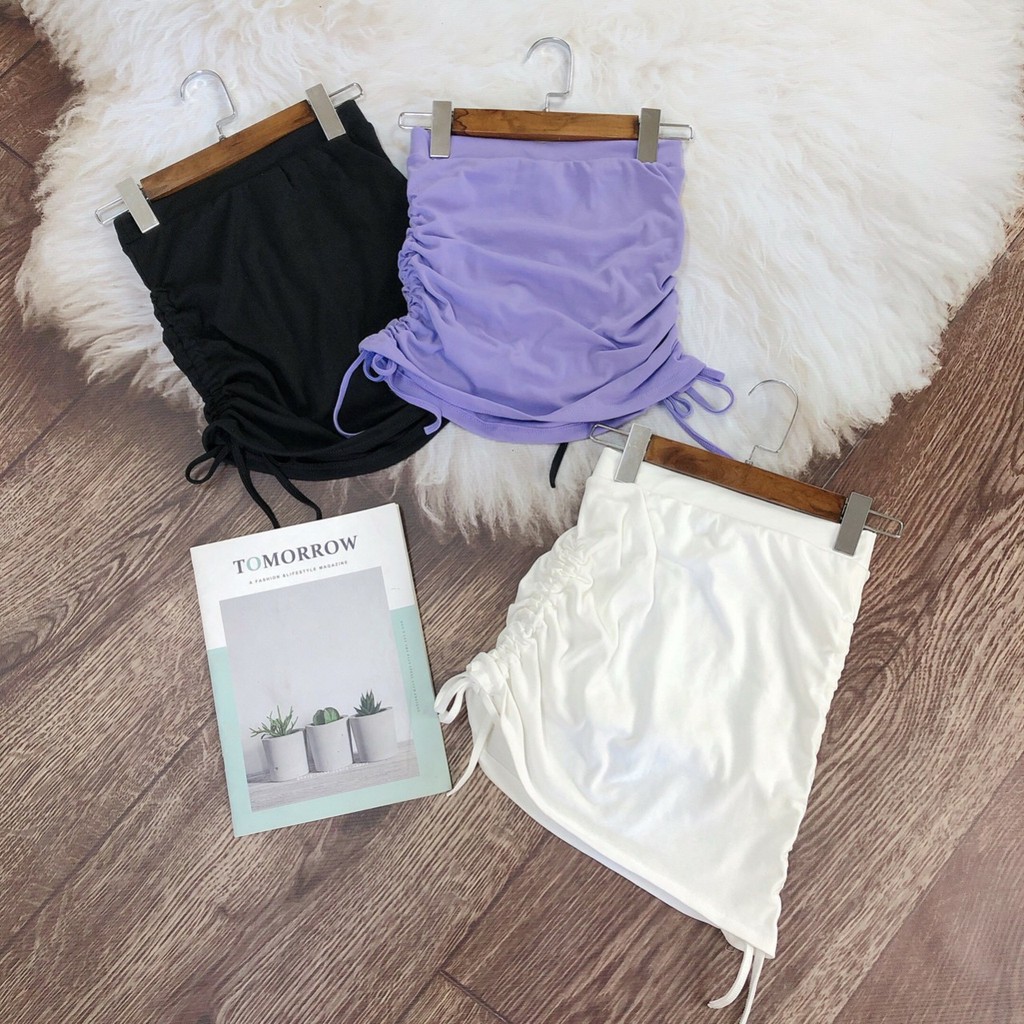 Chân váy thun borip ôm body dây rút 2 bên phong cách nữ | BigBuy360 - bigbuy360.vn