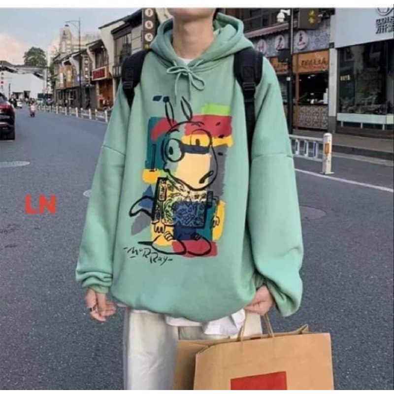 Áo hoodie thỏ đeo kính LN11