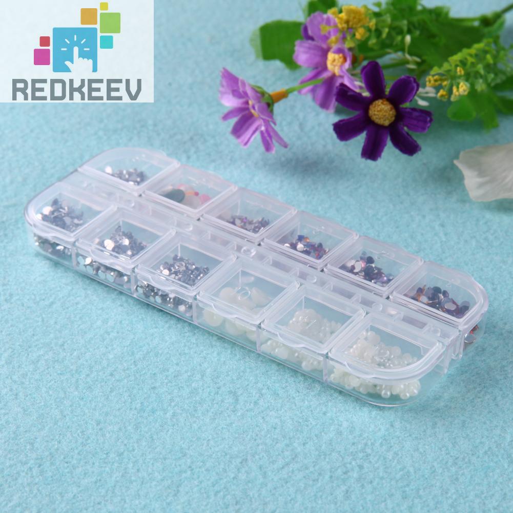 Hộp Đựng Đá Đính Tranh 12 Ngăn Tiện Dụng