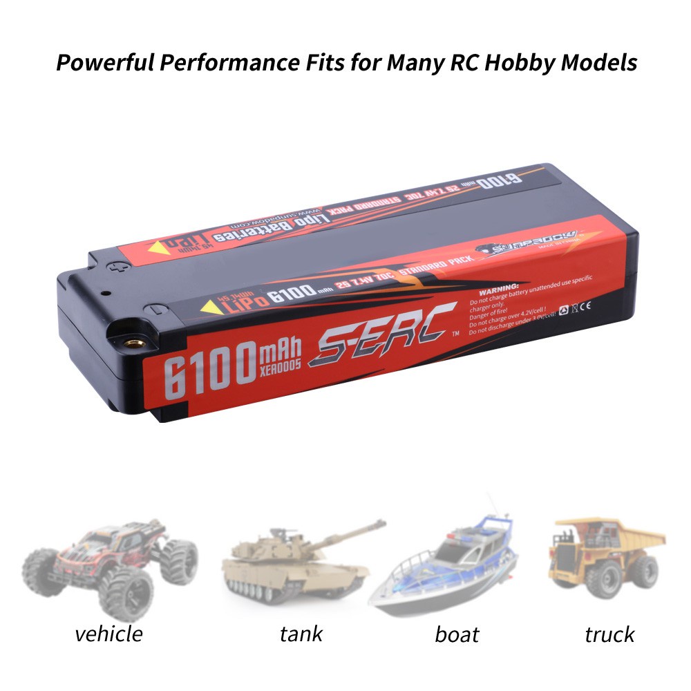 Sẵn sàng có sẵn Lipo 6100mAh 2S 7.4V 70C 100C RC Xe tải Xe tăng Sở thích Đua xe Mô hình Đồ chơi Lipos
