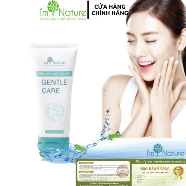[I'm Nature] Sữa Rửa Mặt Dịu Nhẹ I'm Nature Gentle Care Cho Da Nhạy Cảm - Da Nhờn Và Mụn 100ml [Free