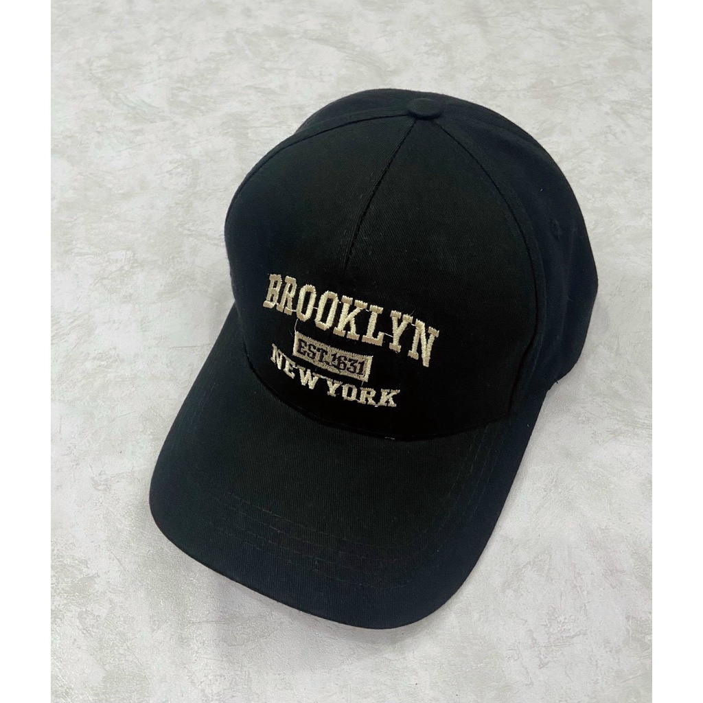 Mũ lưỡi trai nón kết chất liệu vải cotton phong cách unisex thêu chữ Brook