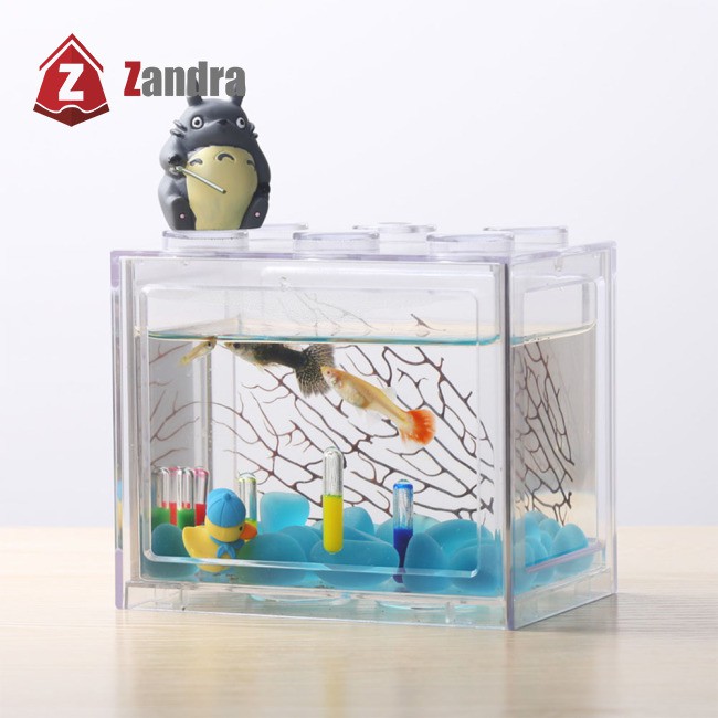 Superposed Mini Aquarium Fishbowl cho Rumble Fish Marimo Spider Marimo (Không có USB Không có đèn)