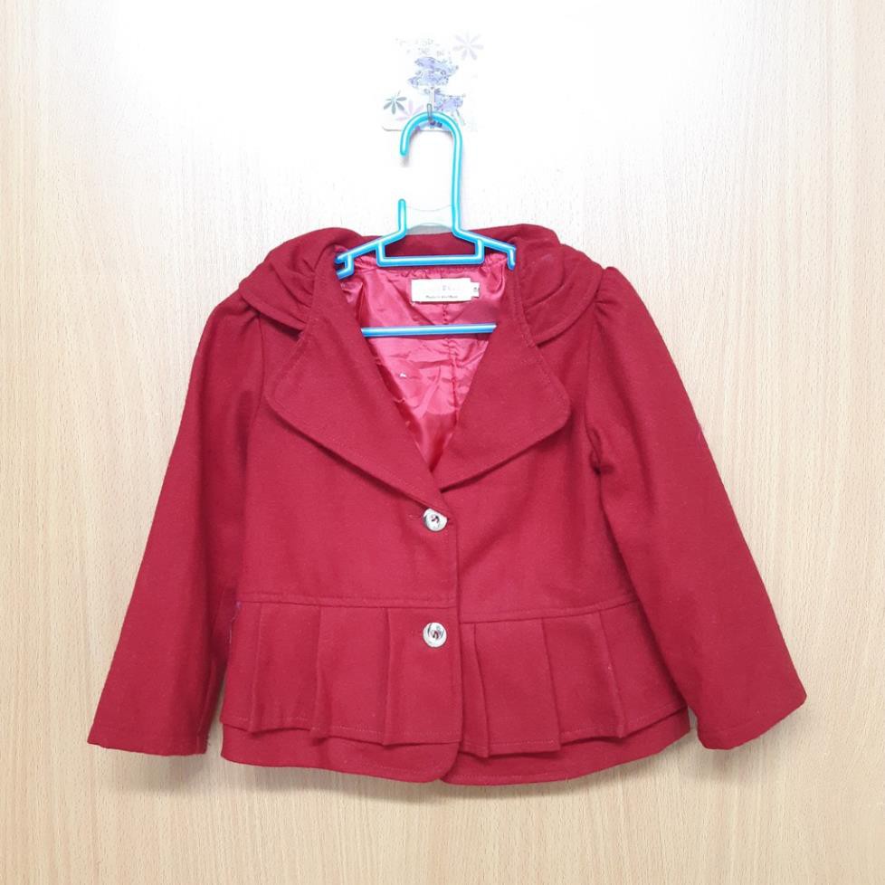 DG79-AKT-06- Áo khoác dài tay bé gái, chất nỉ da cá, lửng,cổ mềm, đính nơ, made in Việt Nam