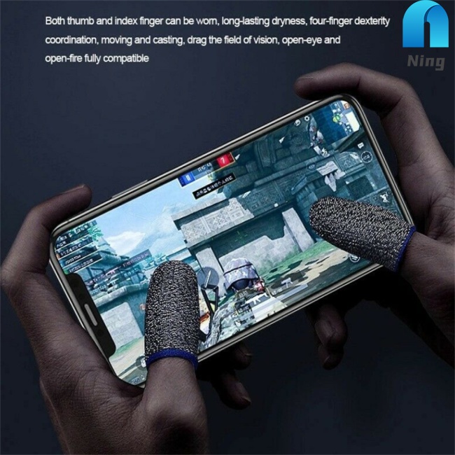 1 Cặp Bọc Ngón Tay Bằng Sợi Đồng Siêu Mỏng Thoáng Khí 18-pin Cho Game Pubg
