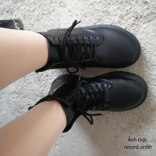 Giày boots nữ cổ cao đen ulzzang có lót lông cao 3cm (ảnh thật) | BigBuy360 - bigbuy360.vn