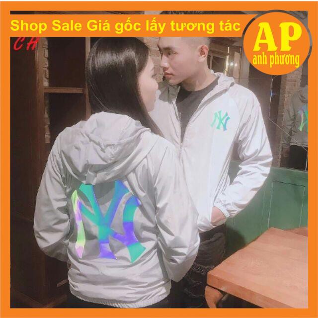 Áo khoác gió N Y phản quang bảy màu