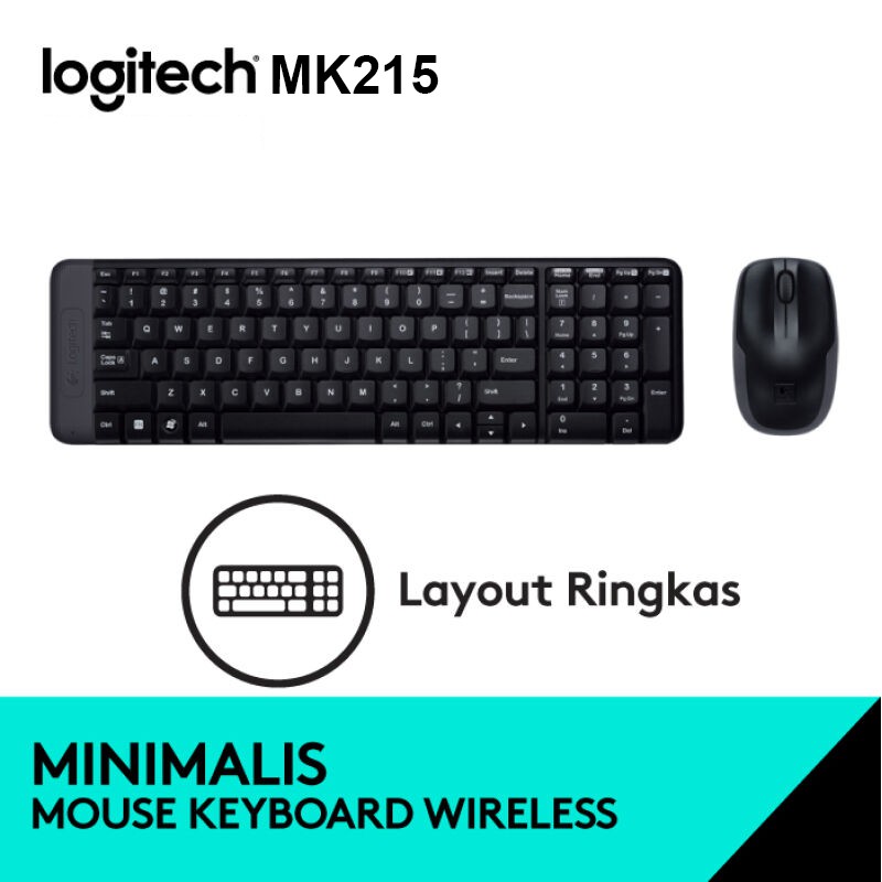 Combo Bàn Phím + Chuột Không Dây Logitech Mk215 Chính Hãng