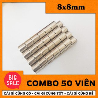 50 viên nam châm viên tròn 8x8mm