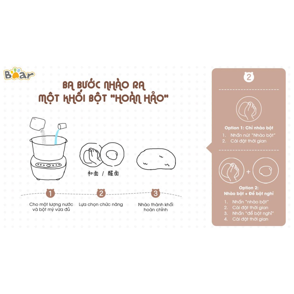 Máy trộn bột nhào bột Bear HMJ-A50B1 Chính hãng