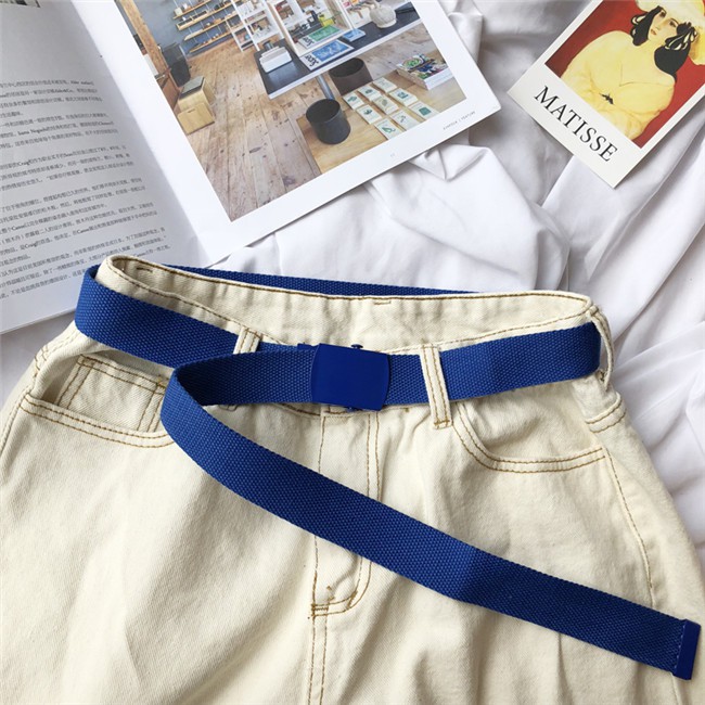 Thắt Lưng Vải Canvas Màu Sắc Thời Trang Phong Cách Hàn Quốc Cho Nữ