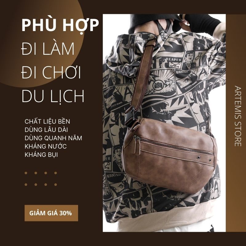 Túi đeo chéo nam bằng da | Thiết kế độc đáo, thời trang | Mã 16U10 | Chất lượng cao, giá tốt | Mua ngay tại Shopee