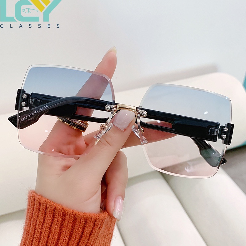 Kính Mát Không Gọng Chống Tia UV Phong Cách Hàn Quốc Mới Cho Nữ
