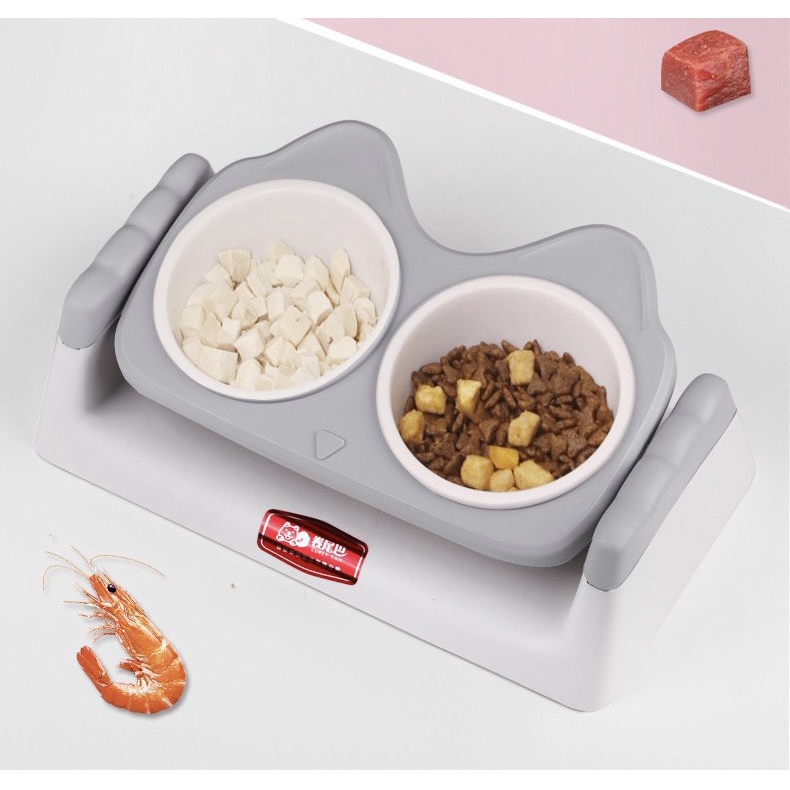 Bát ăn cho chó mèo điều chỉnh được độ nghiêng chống gù cho thú cưng - 4pets official