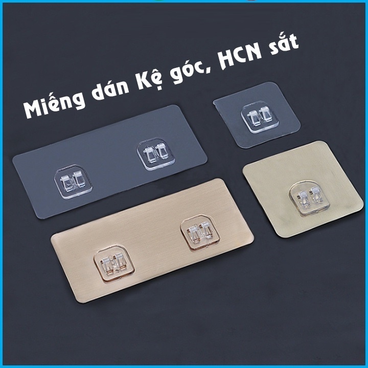 Miếng Dán Tường Cho Kệ Góc, Kệ Hình Chữ Nhật Sắt Dán Tường Inox Nhà Tắm Chất Liệu PVC Siêu Chắc