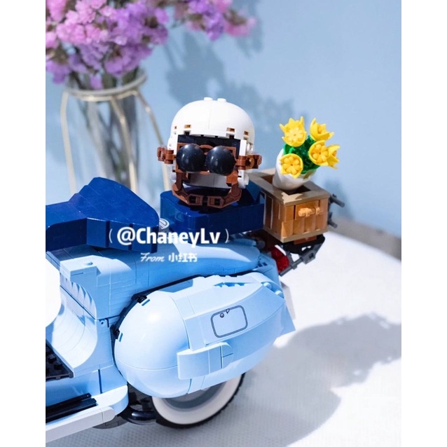 Đồ chơi lắp ráp Legogi XE MÁY VESPA XANH HỒNG 1106 mảnh bản Nonlego Vespa 125 mô hình lắp ghép xếp hình