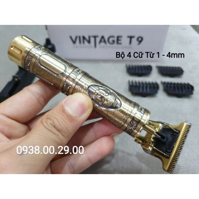 Tông Đơ Cạo Viền Vintage Agoda T9  Lưỡi T-Blade 0.1mm Cạo Chấn Chuyên Nghiệp.(Ảnh thật)