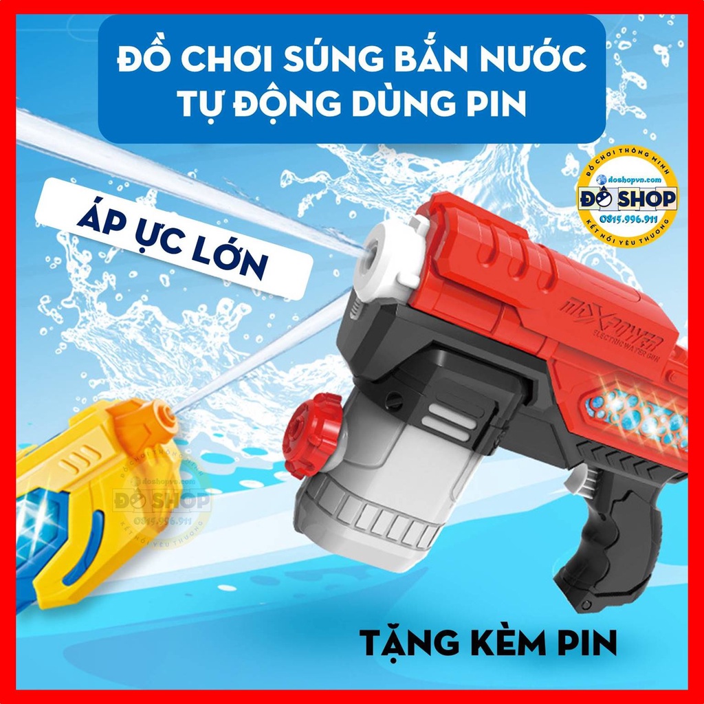 Đồ Chơi Súng Nước Pin Tự Động Áp Lực Lớn Dành Cho Bé NP1 (Tặng Kèm Pin) - Đô Shop