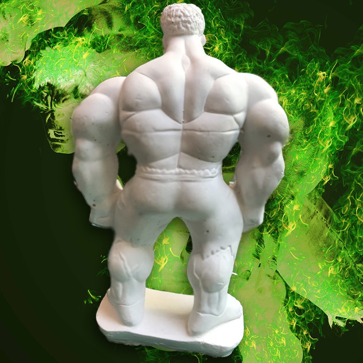 Tượng thạch cao tô màu cỡ lớn Hulk, Xe Đua cỡ lớn 25cm - Tặng bộ màu nước