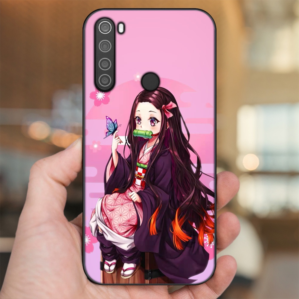 Ốp lưng Xiaomi Redmi Note 8 viền đen in hình Nezuko Kimetsu no Yaiba